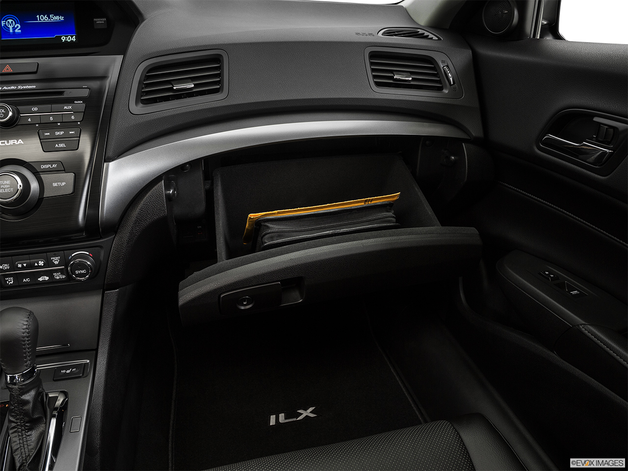 2015 Acura ILX 5-Speed Automatic Glove box open. 