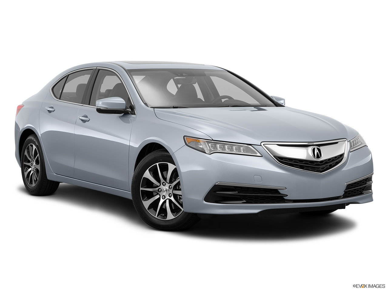 2015 Acura TLX 2.4 8-DCP P-AWS Front passenger 3/4 w/ wheels turned. 
