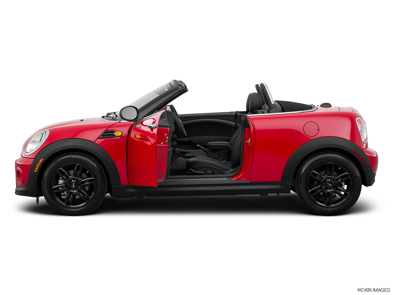 2015 Mini Roadster Cooper Driver's side profile with drivers side door open. 