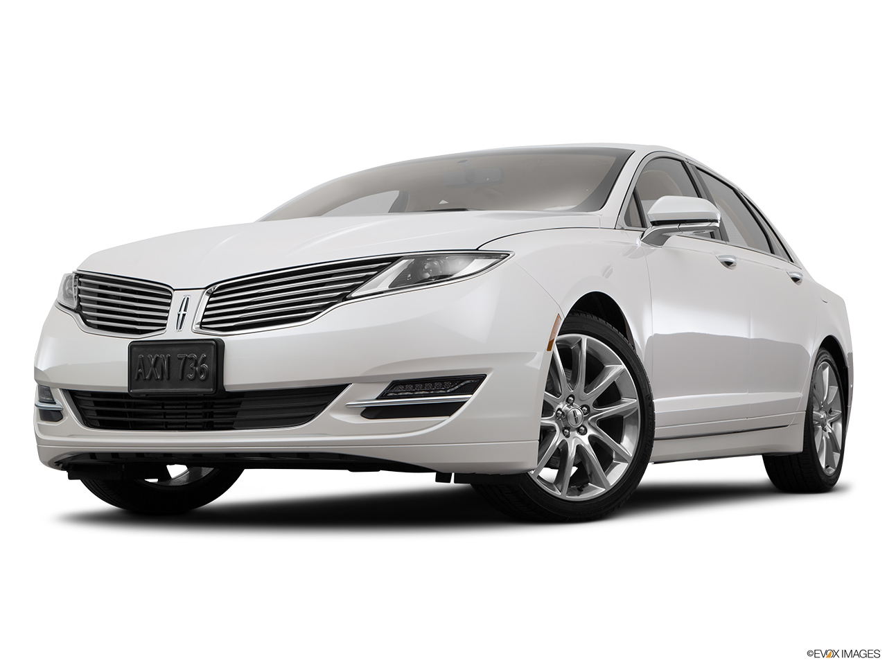 2015 Lincoln MKZ Base Front angle view, low wide perspective. 
