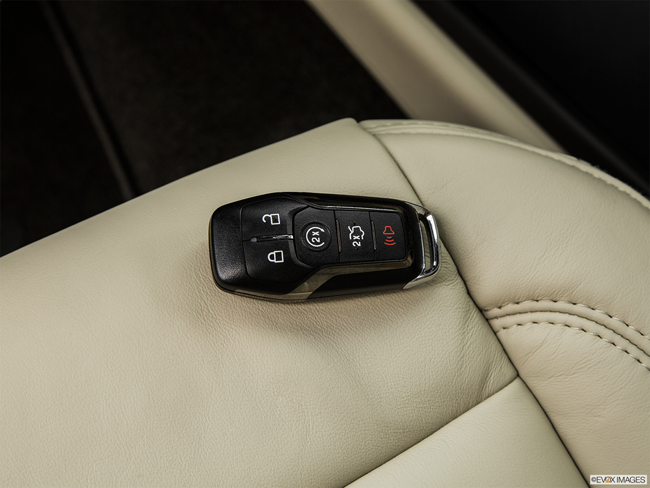 2015 Lincoln MKZ Base Key fob on driver's seat. 