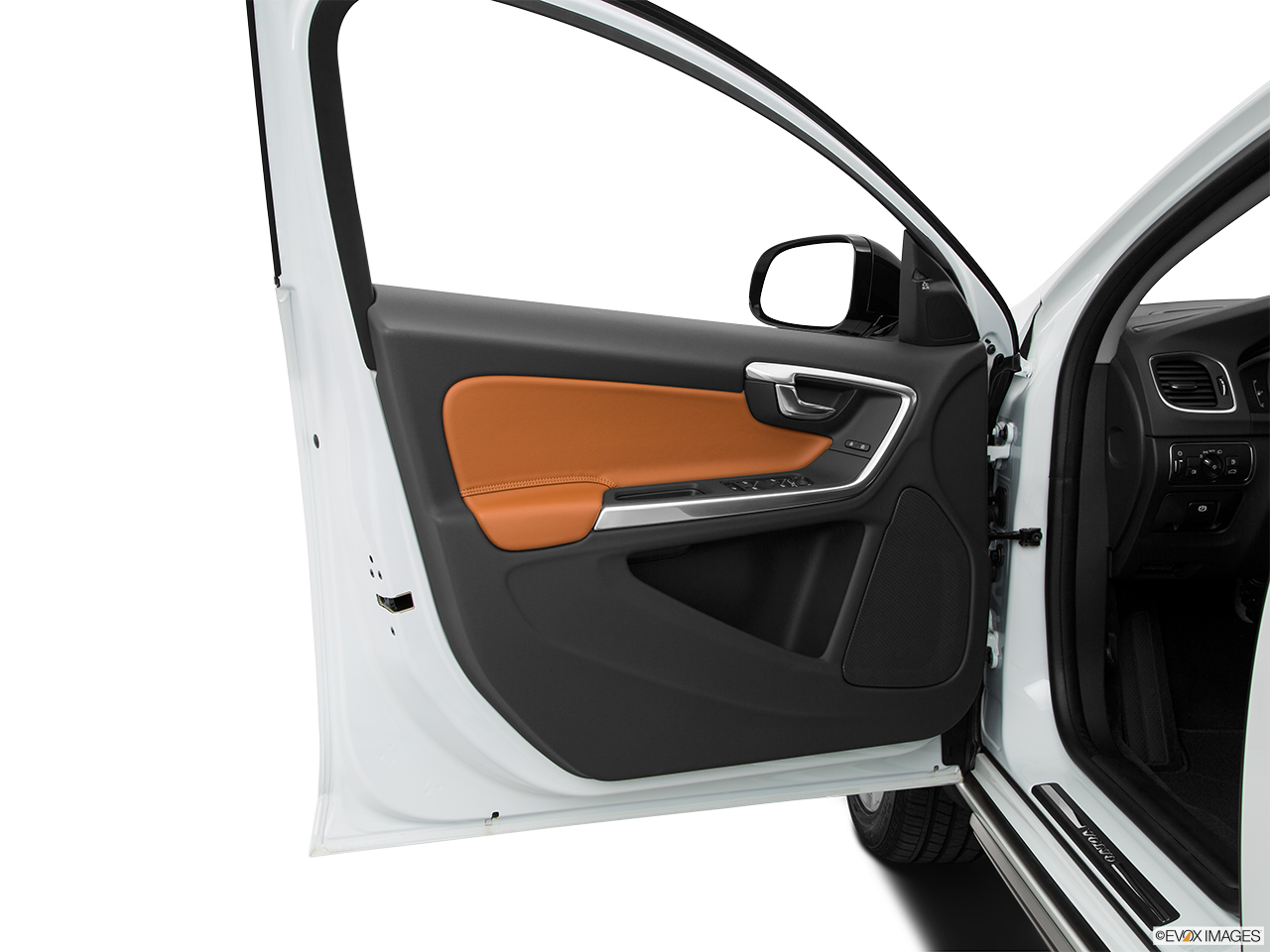 2015 Volvo V60 Cross Country T5 AWD Inside of driver's side open door, window open. 