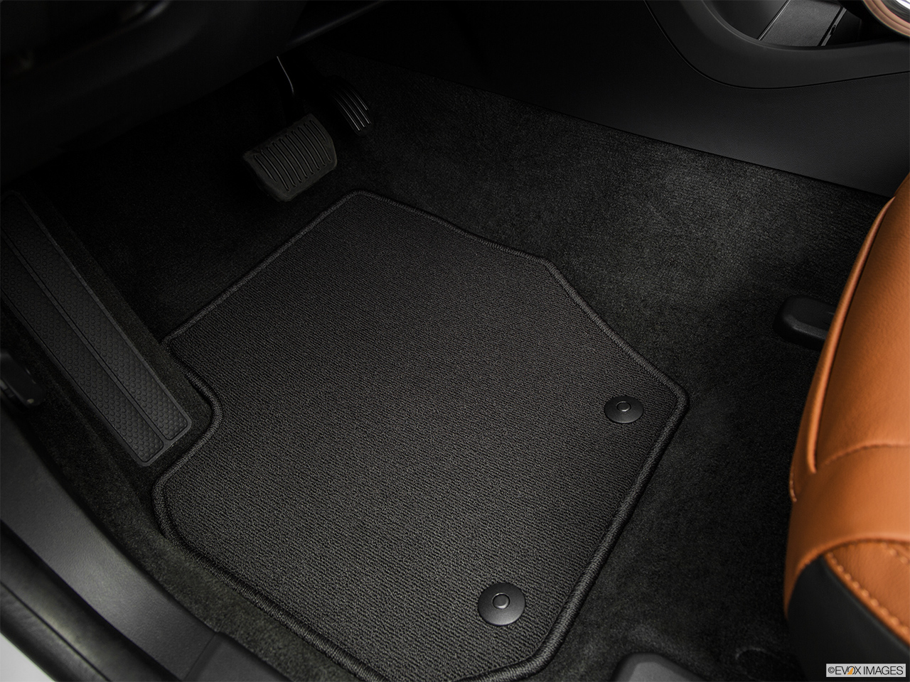 2015 Volvo V60 Cross Country T5 AWD Driver's floor mat and pedals. Mid-seat level from outside looking in. 