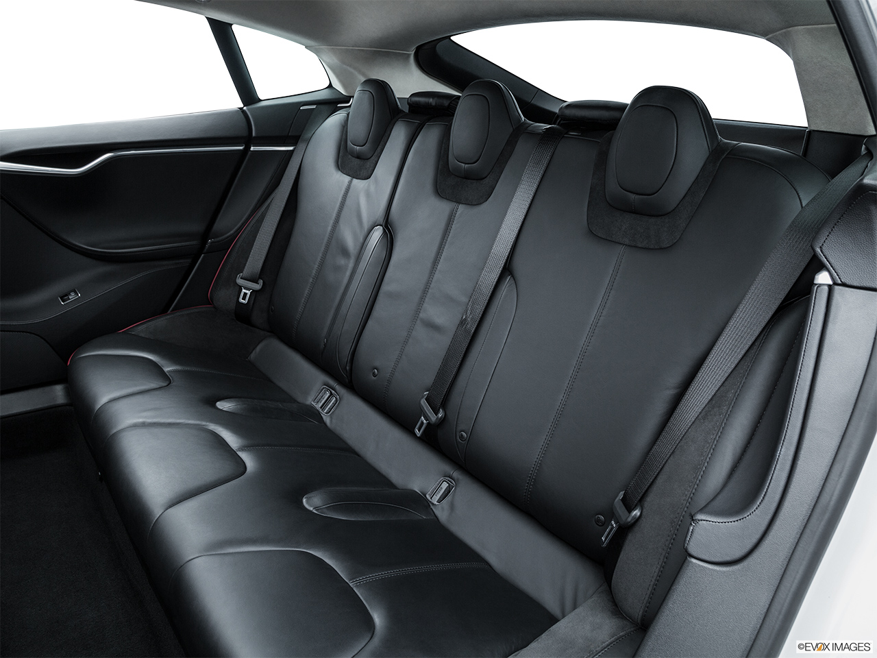 2014 Tesla Model S Performance Rear seats from Drivers Side. 