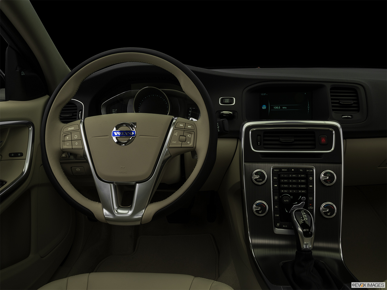 2016 Volvo S60 T5 Drive-E FWD Premier Centered wide dash shot - "night" shot. 