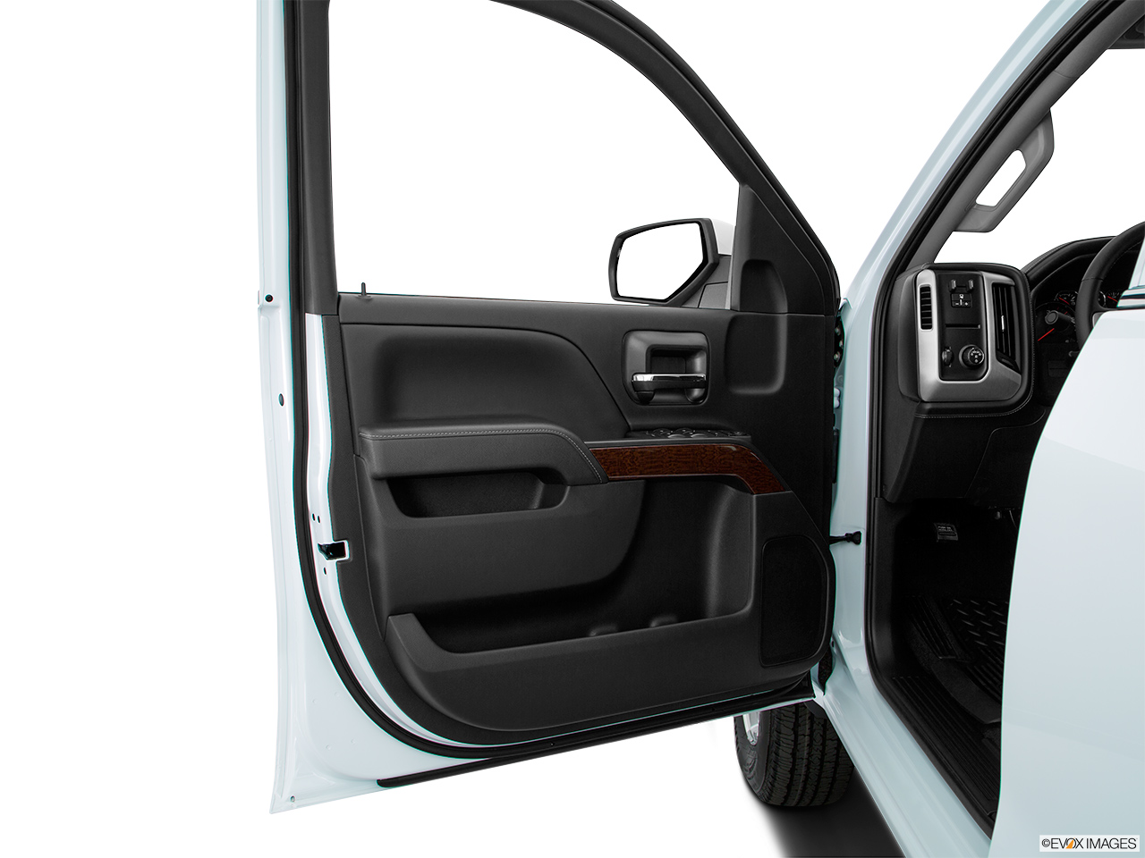 2016 GMC Sierra 2500HD SLE Inside of driver's side open door, window open. 