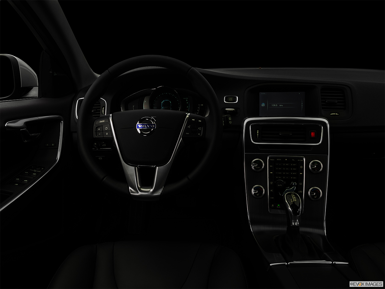 2016 Volvo V60 T5 Drive-E FWD Premier Centered wide dash shot - "night" shot. 