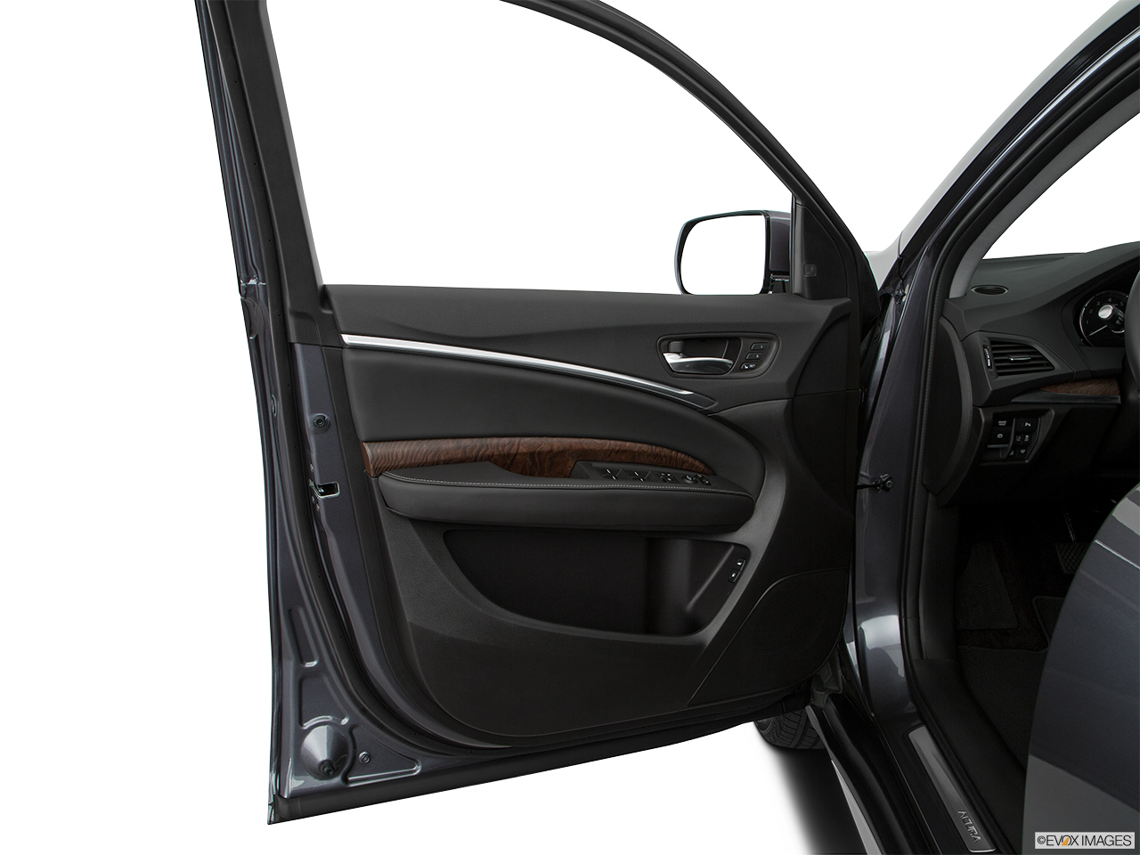 2017 Acura MDX Base Inside of driver's side open door, window open. 