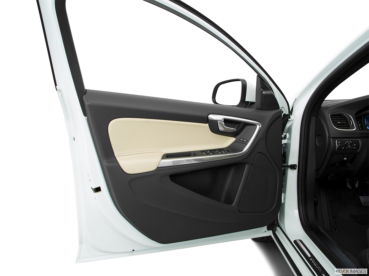 2017 Volvo V60 T5 Premier Inside of driver's side open door, window open. 