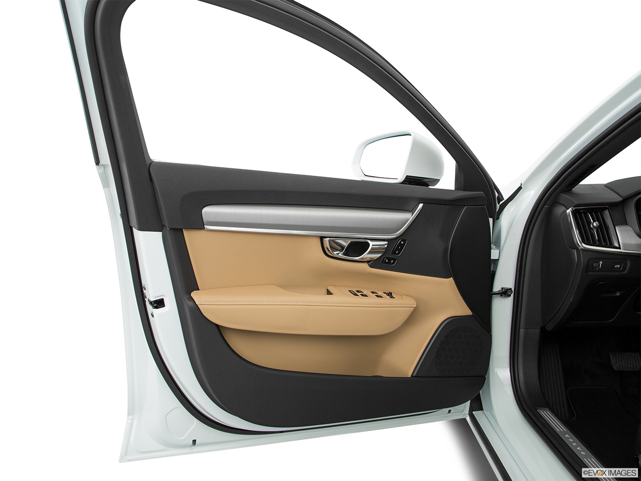2017 Volvo S90 T6 Momentum Inside of driver's side open door, window open. 