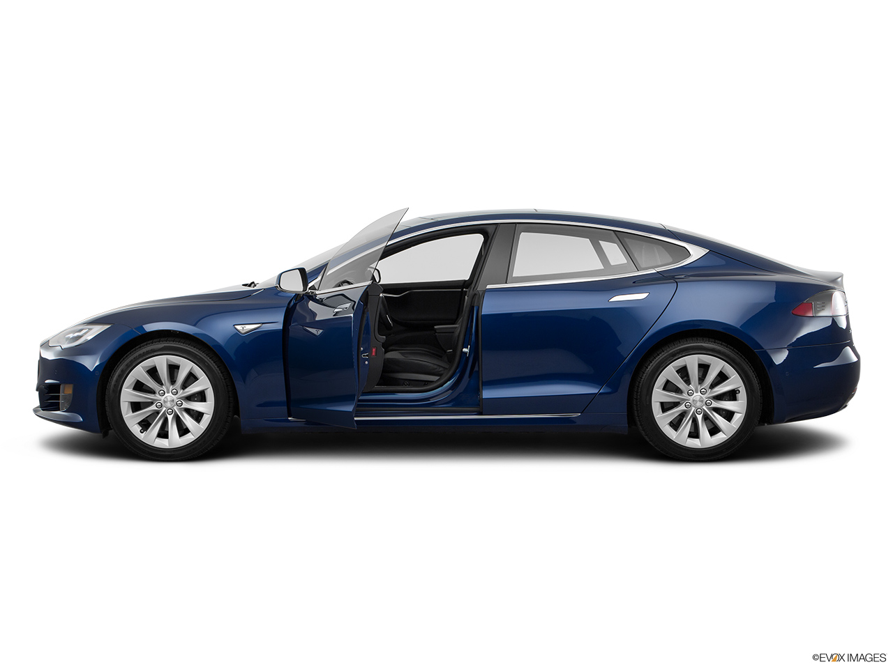 2016 Tesla Model S 75 Driver's side profile with drivers side door open. 
