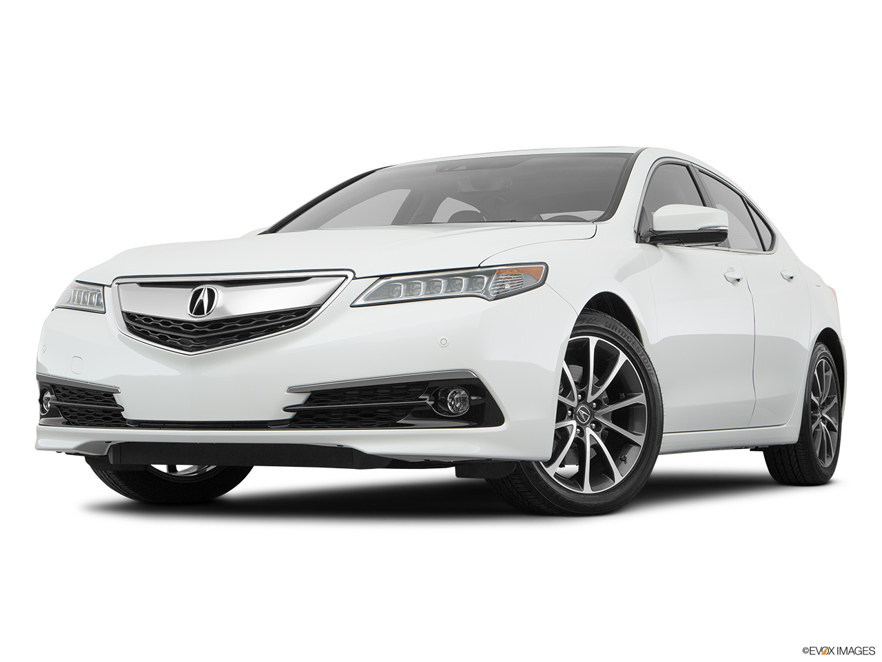 2017 Acura TLX 3.5L Front angle view, low wide perspective. 