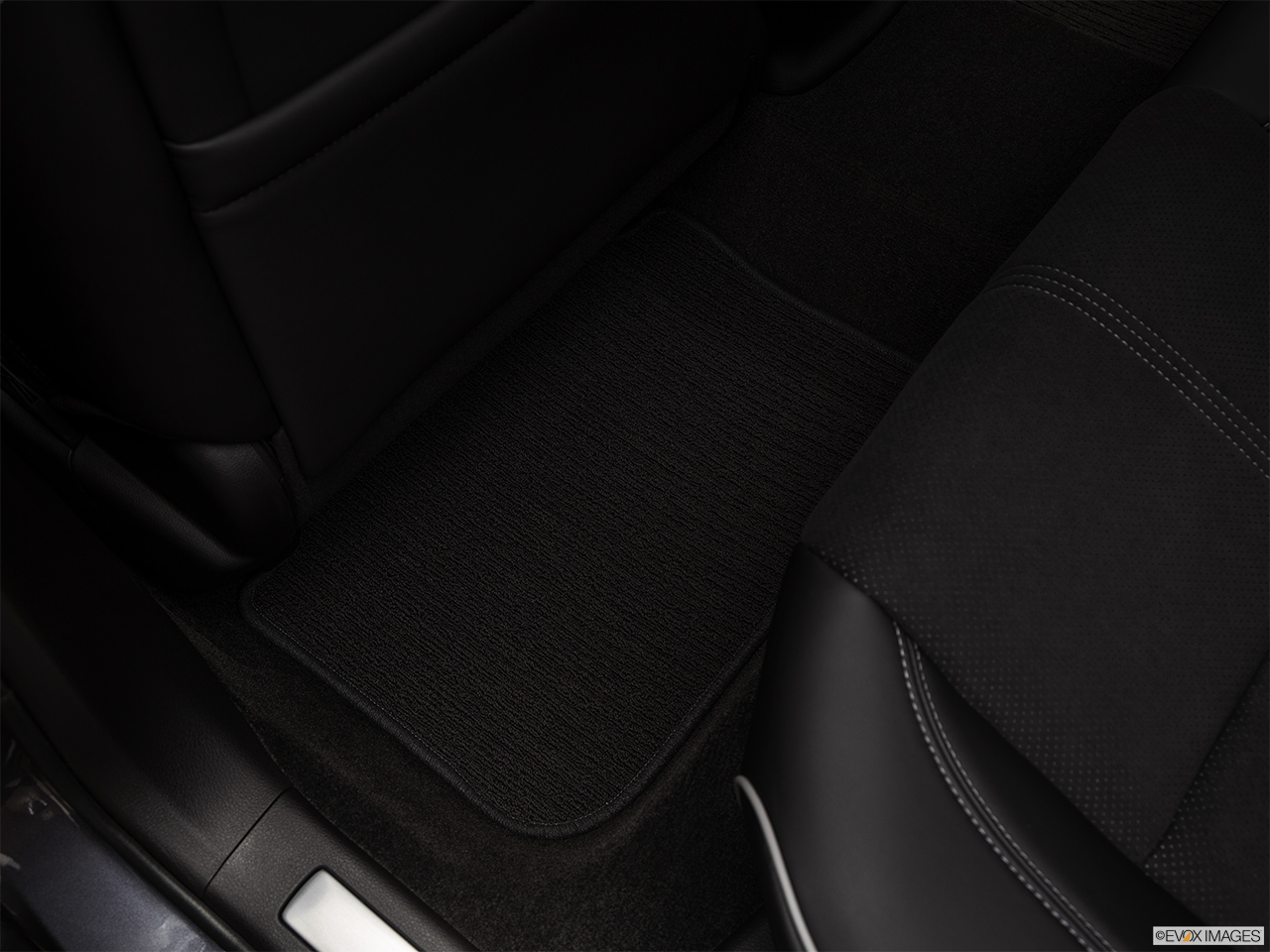 2019 Acura TLX 3.5L Rear driver's side floor mat. Mid-seat level from outside looking in. 