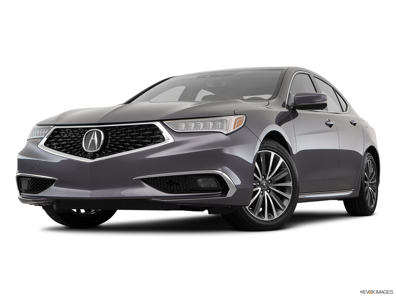 2018 Acura TLX 3.5L Front angle view, low wide perspective. 