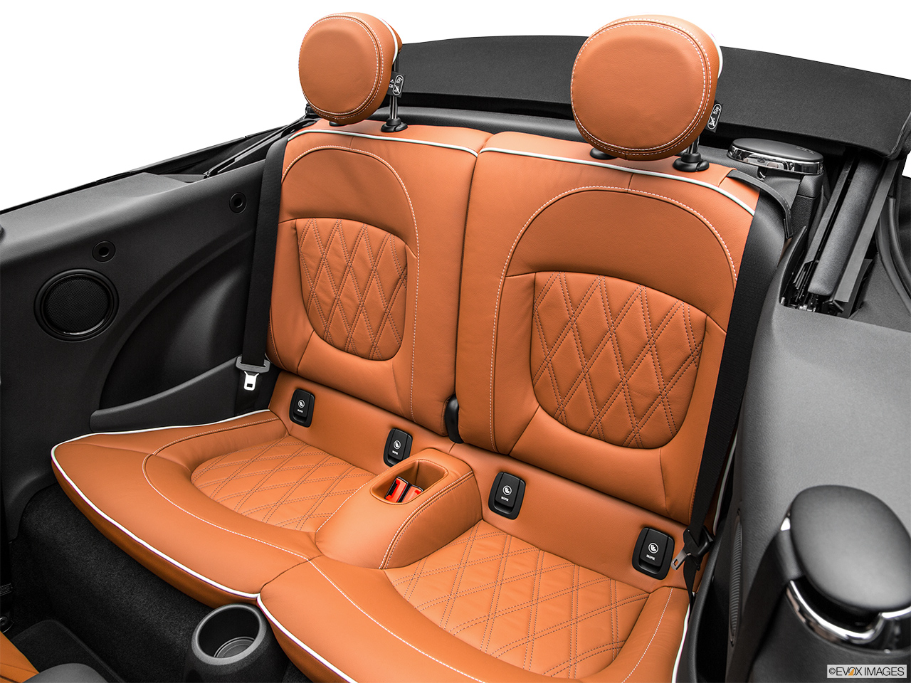 2018 Mini Convertible  Cooper Rear seats from Drivers Side. 