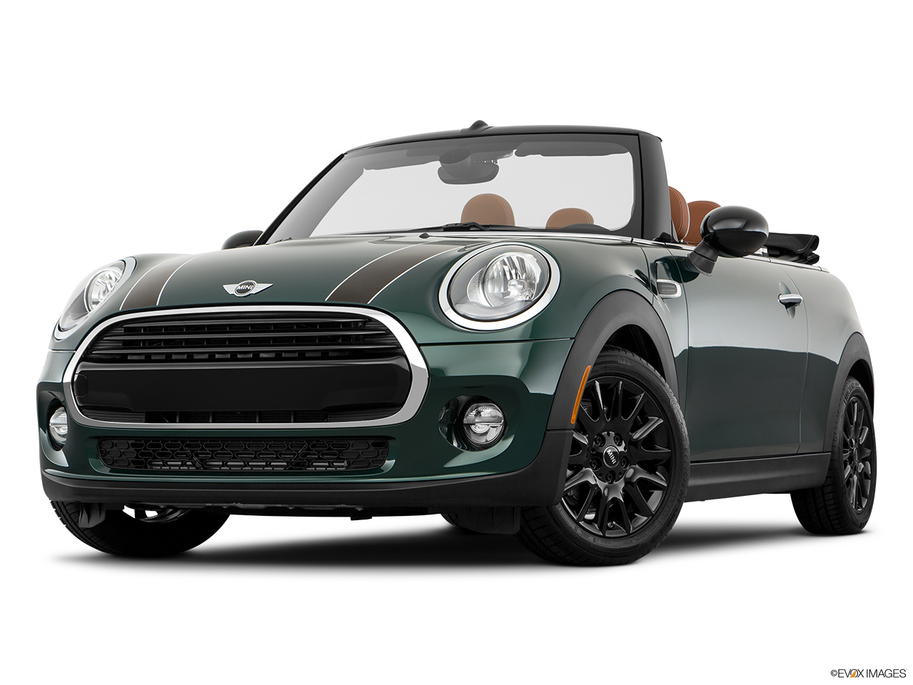 2018 Mini Convertible  Cooper Front angle view, low wide perspective. 