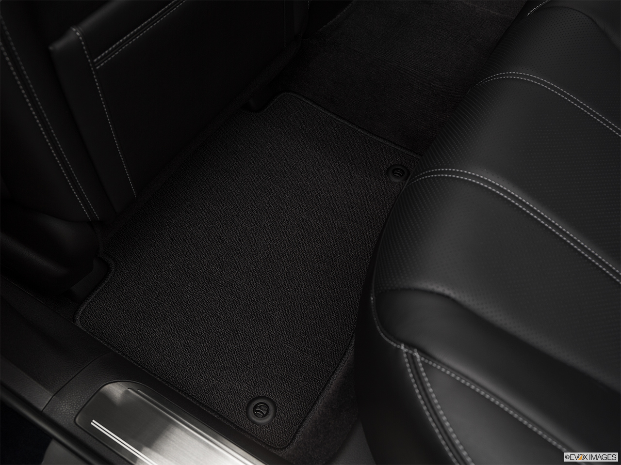 2018 Acura RLX Base Rear driver's side floor mat. Mid-seat level from outside looking in. 