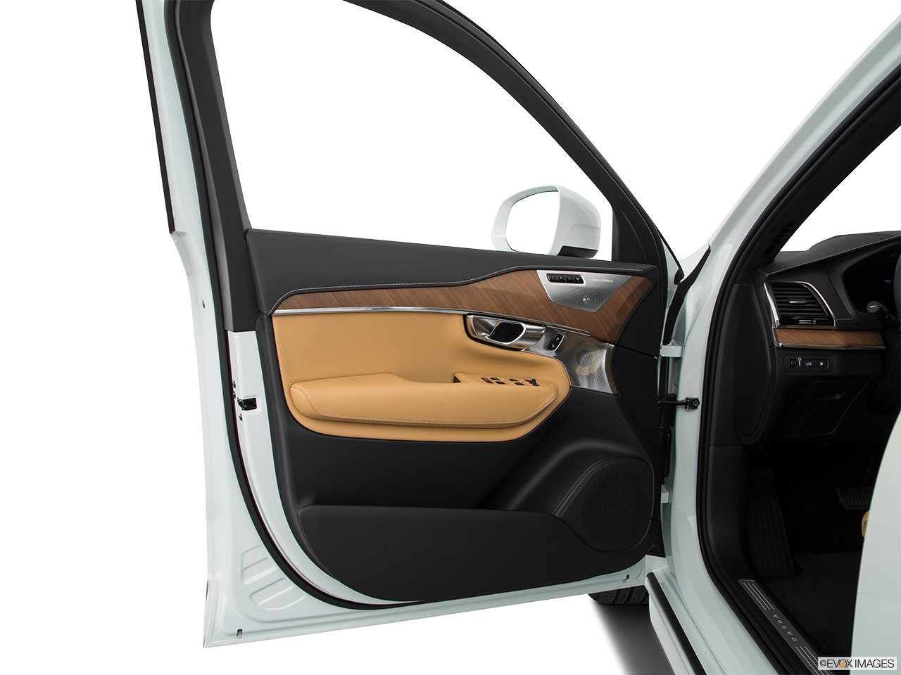 2019 Volvo XC90  T8 Inscription eAWD Plug-in Hybrid Inside of driver's side open door, window open. 