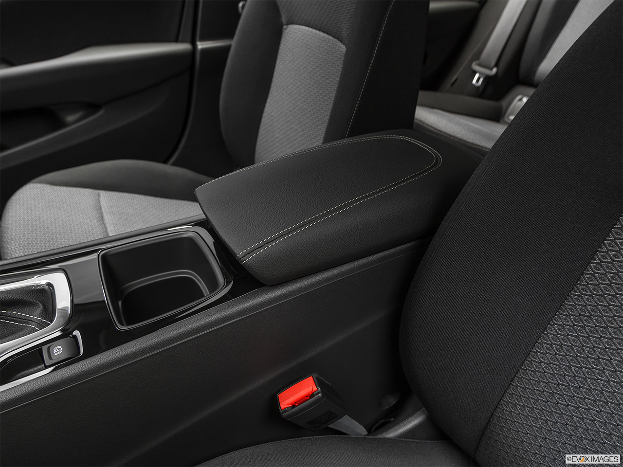 2018 Buick Regal Tourx  Preferred Front center console with closed lid, from driver's side looking down 