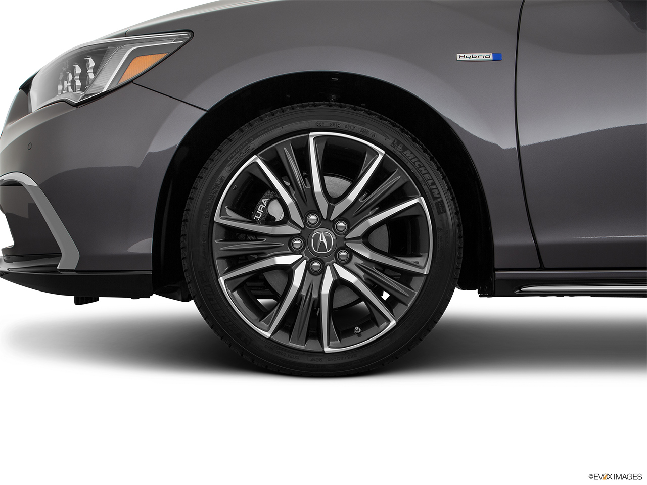 2020 Acura RLX Sport Hybrid SH-AWD Front Drivers side wheel at profile. 