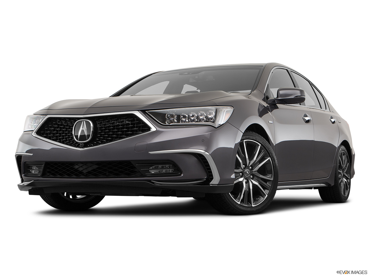 2020 Acura RLX Sport Hybrid SH-AWD Front angle view, low wide perspective. 