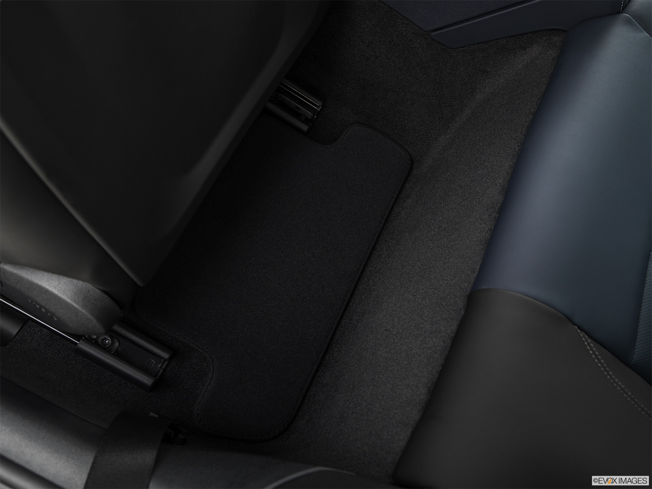 2019 BMW 8-series M850i xDrive Rear driver's side floor mat. Mid-seat level from outside looking in. 
