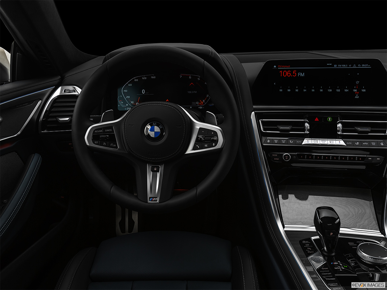 2019 BMW 8-series M850i xDrive Centered wide dash shot - "night" shot. 