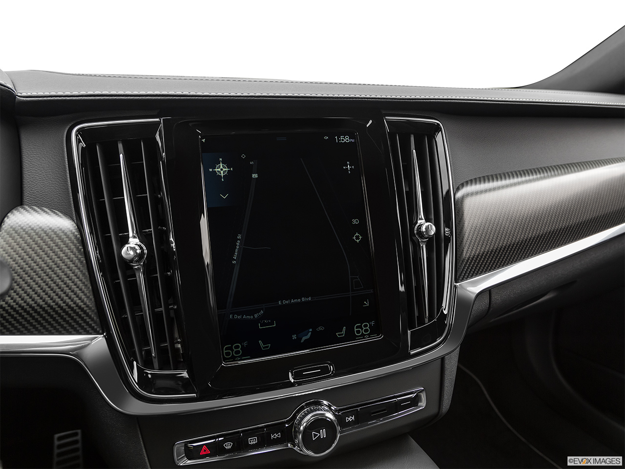 2019 Volvo V90 T5 R-Design Driver position view of navigation system. 
