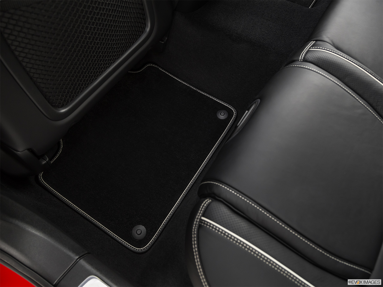 2019 Volvo V90 T5 R-Design Rear driver's side floor mat. Mid-seat level from outside looking in. 