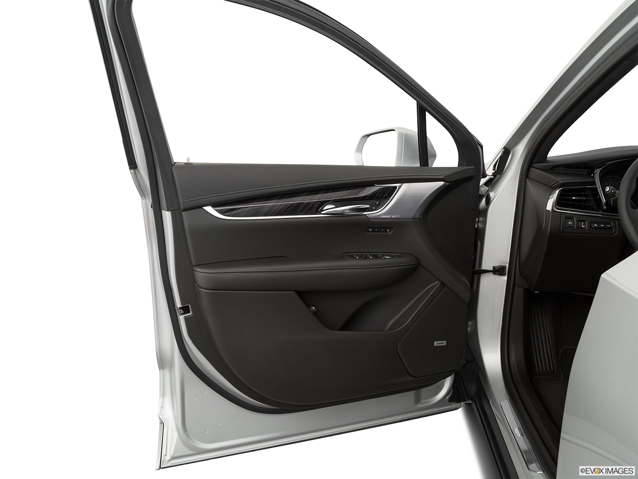 2020 Cadillac XT6 Premium Luxury Inside of driver's side open door, window open. 