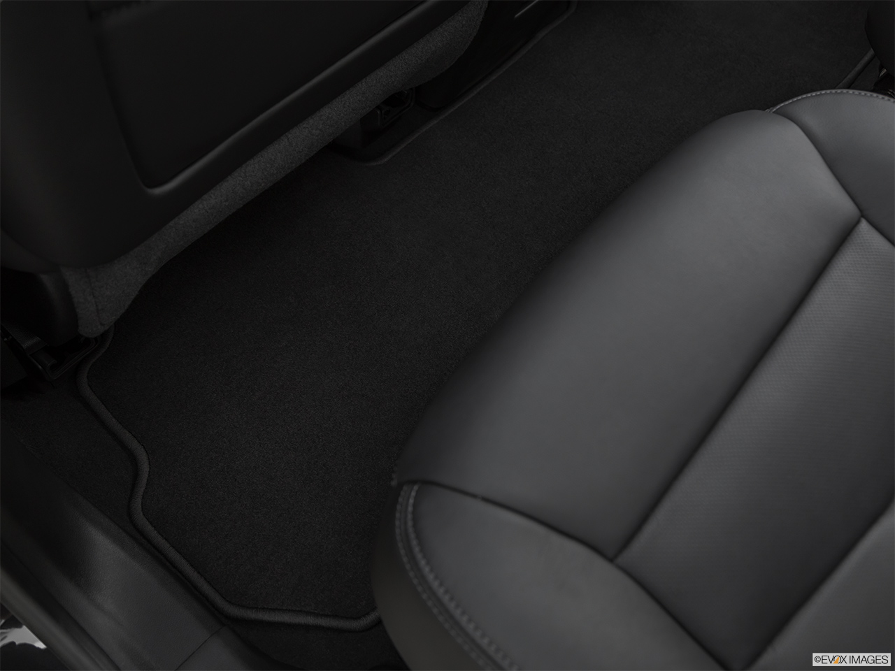 2020 Cadillac XT6 Sport Rear driver's side floor mat. Mid-seat level from outside looking in. 