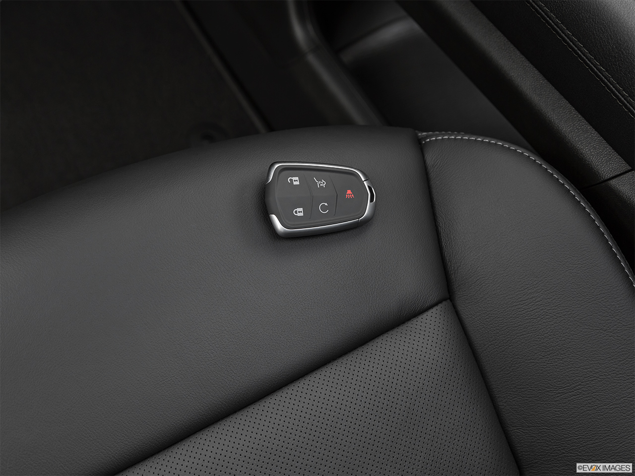 2020 Cadillac XT6 Sport Key fob on driver's seat. 