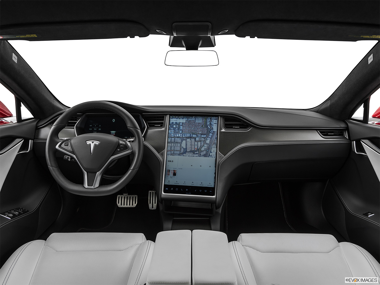 2019 Tesla Model S P100D Centered wide dash shot 