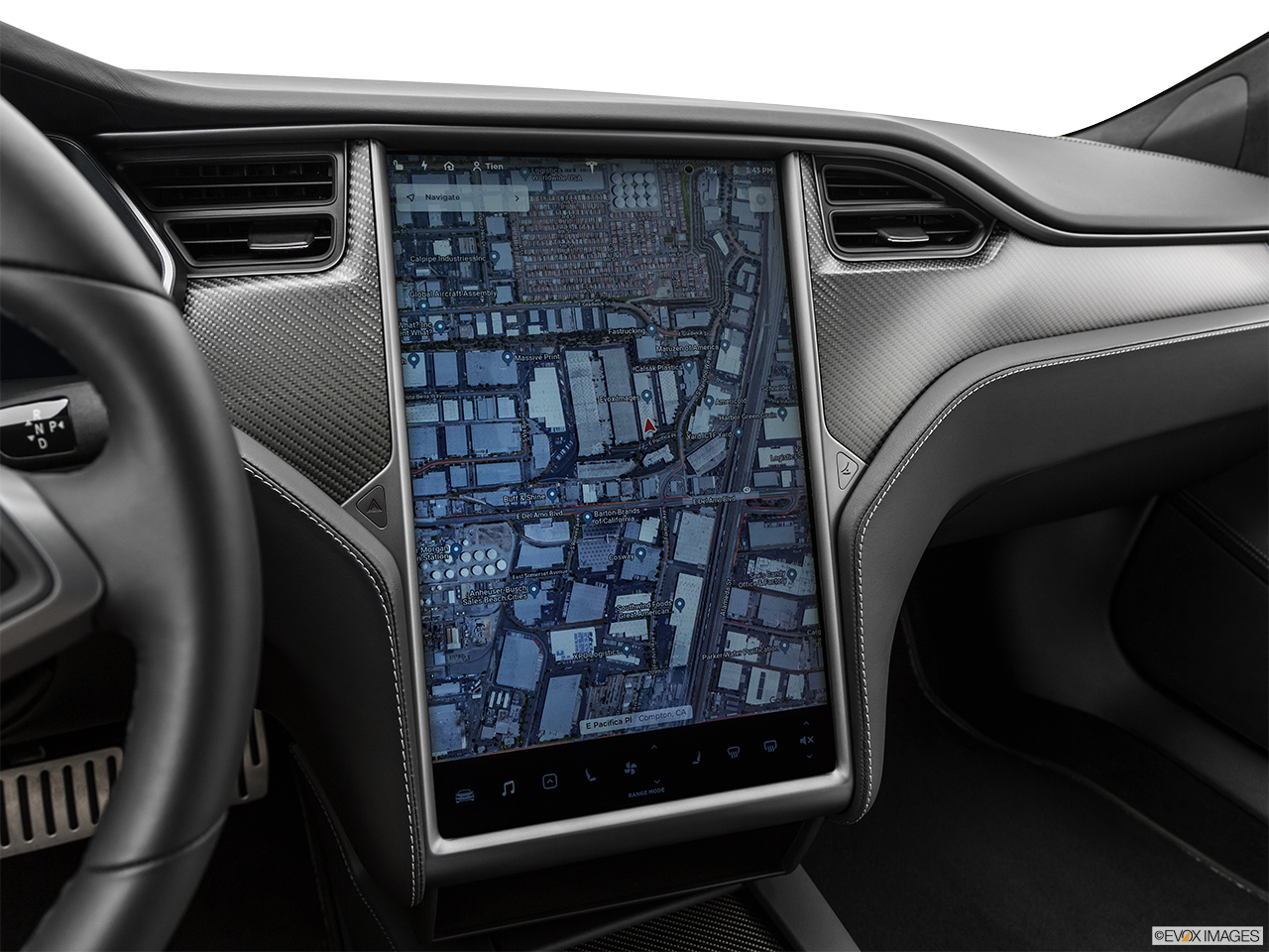 2019 Tesla Model S P100D Driver position view of navigation system. 