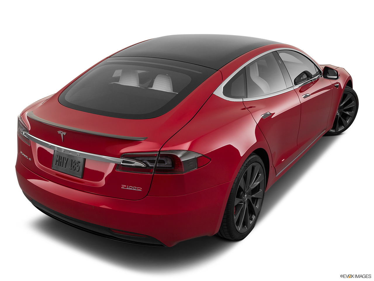 2019 Tesla Model S P100D Rear 3/4 angle view. 