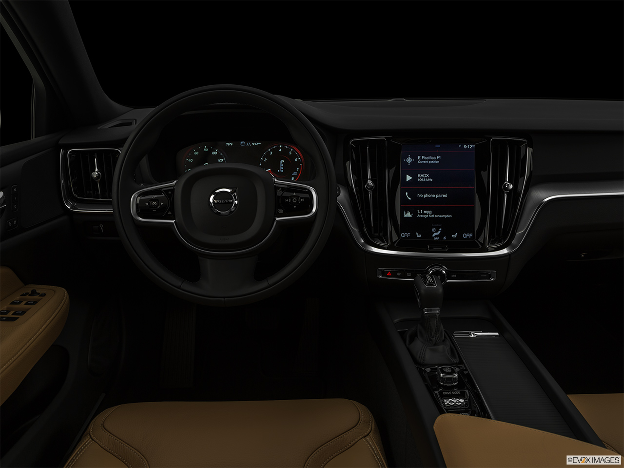 2020 Volvo V60 Cross Country T5 AWD Centered wide dash shot - "night" shot. 