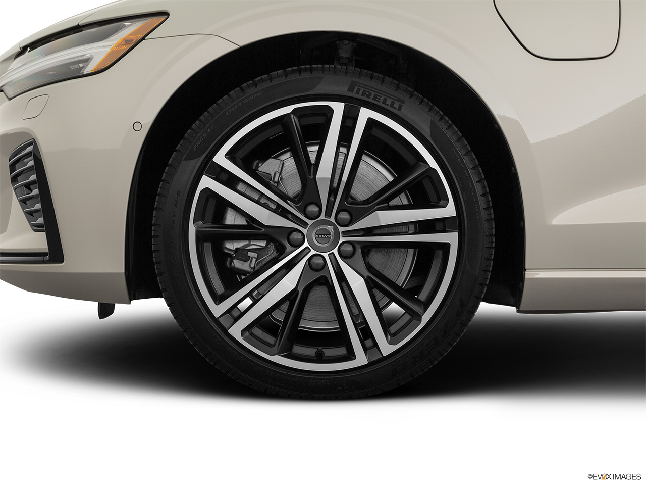 2020 Volvo S60 T8 R-Design eAWD Plug-in Hybrid Front Drivers side wheel at profile. 