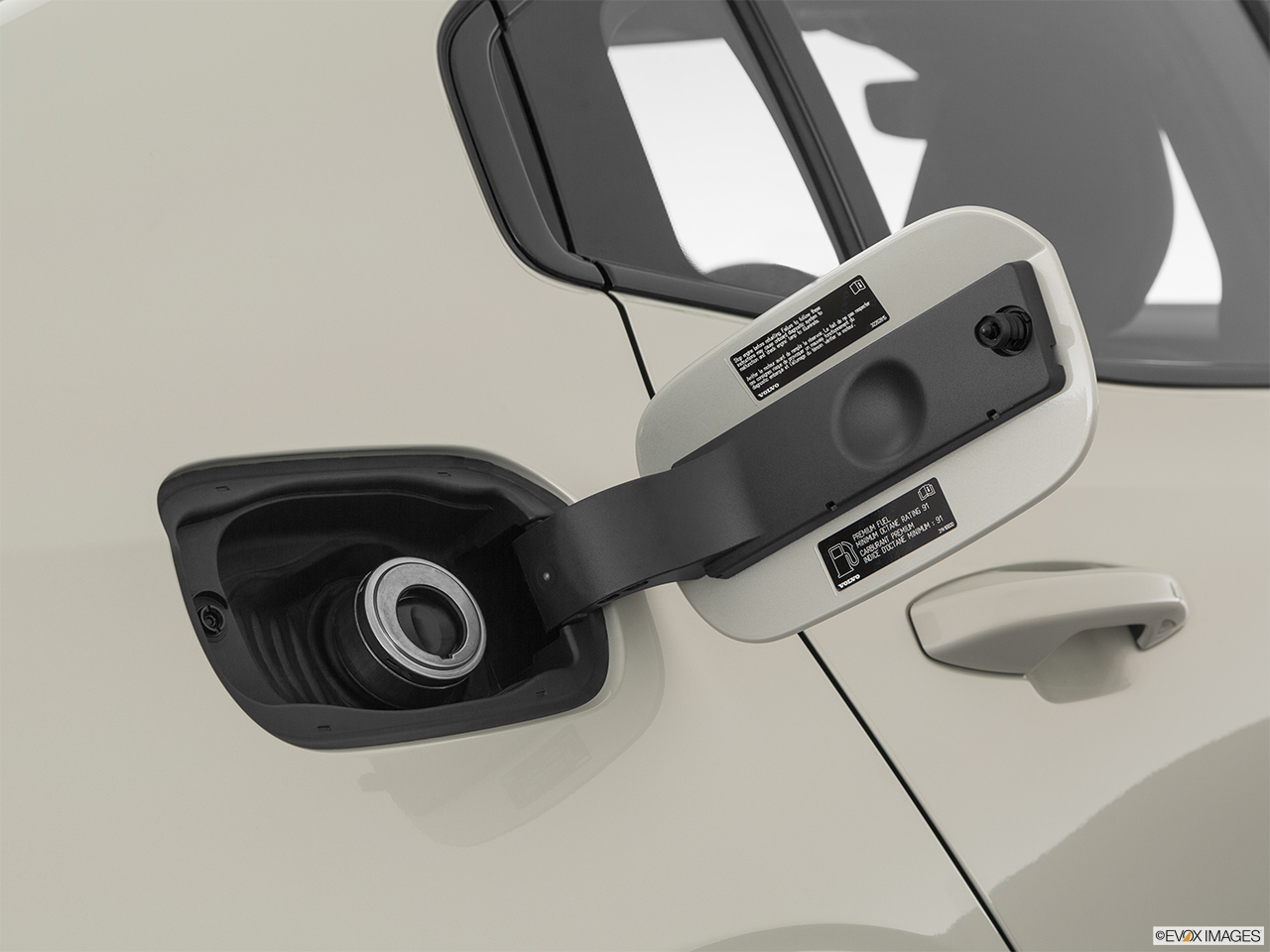 2020 Volvo S60 T8 R-Design eAWD Plug-in Hybrid Gas cap open. 