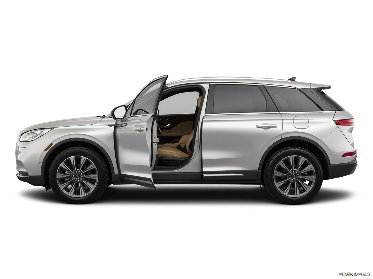 2020 Lincoln Corsair Reserve Driver's side profile with drivers side door open. 