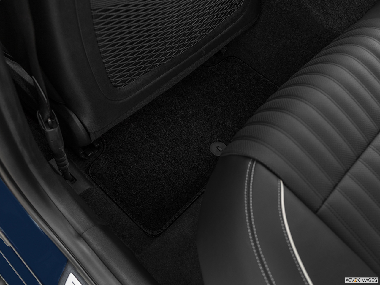2020 Genesis G70 3.3T Elite Rear driver's side floor mat. Mid-seat level from outside looking in. 