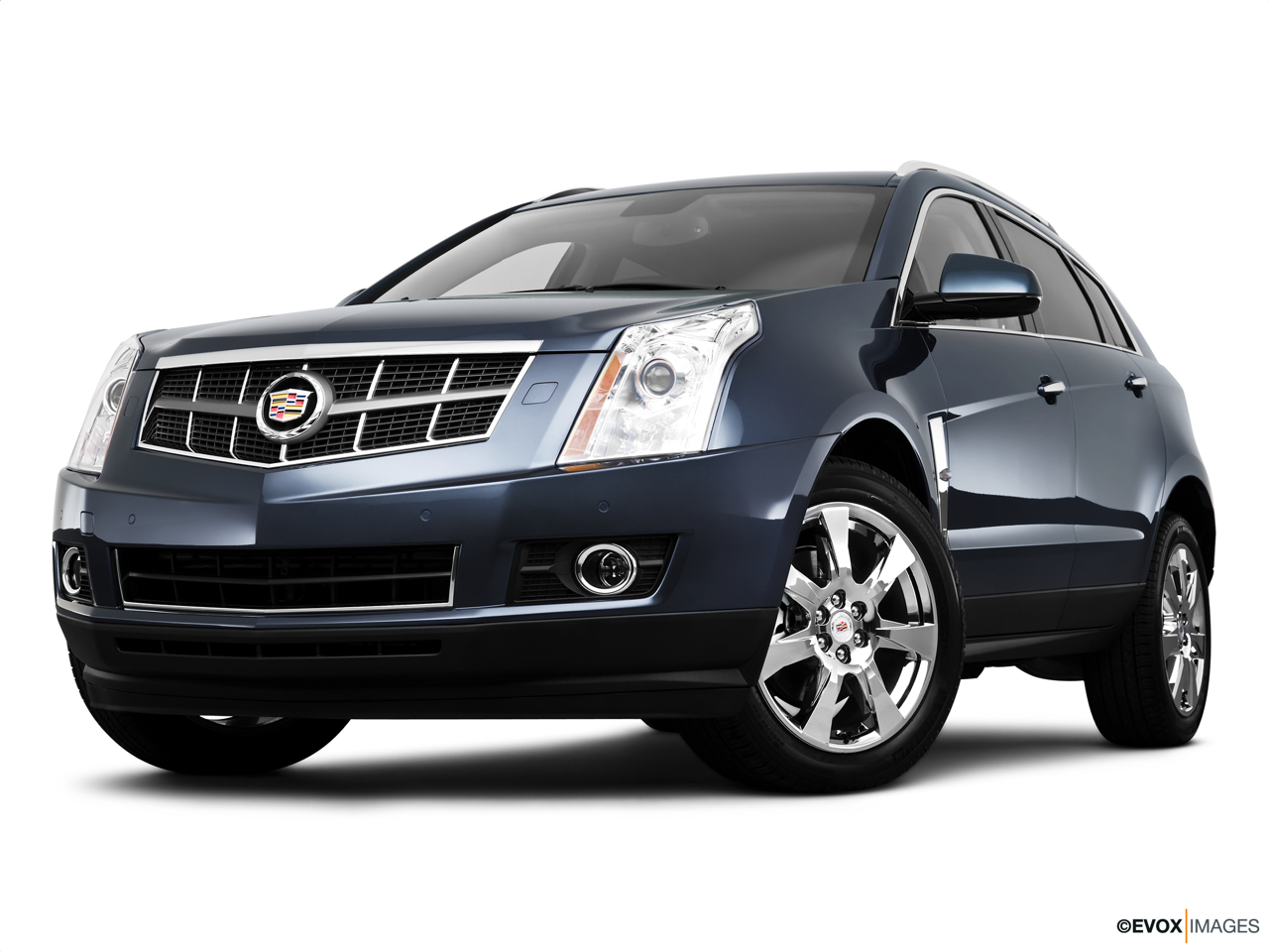 2010 Cadillac SRX Crossover Premium Collection Front angle view, low wide perspective. 