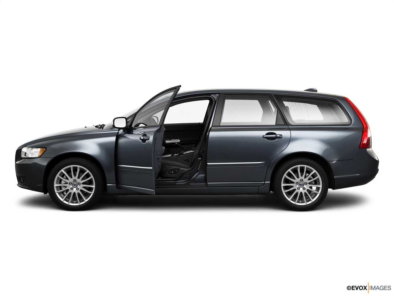 2010 Volvo V50 2.4I Driver's side profile with drivers side door open. 