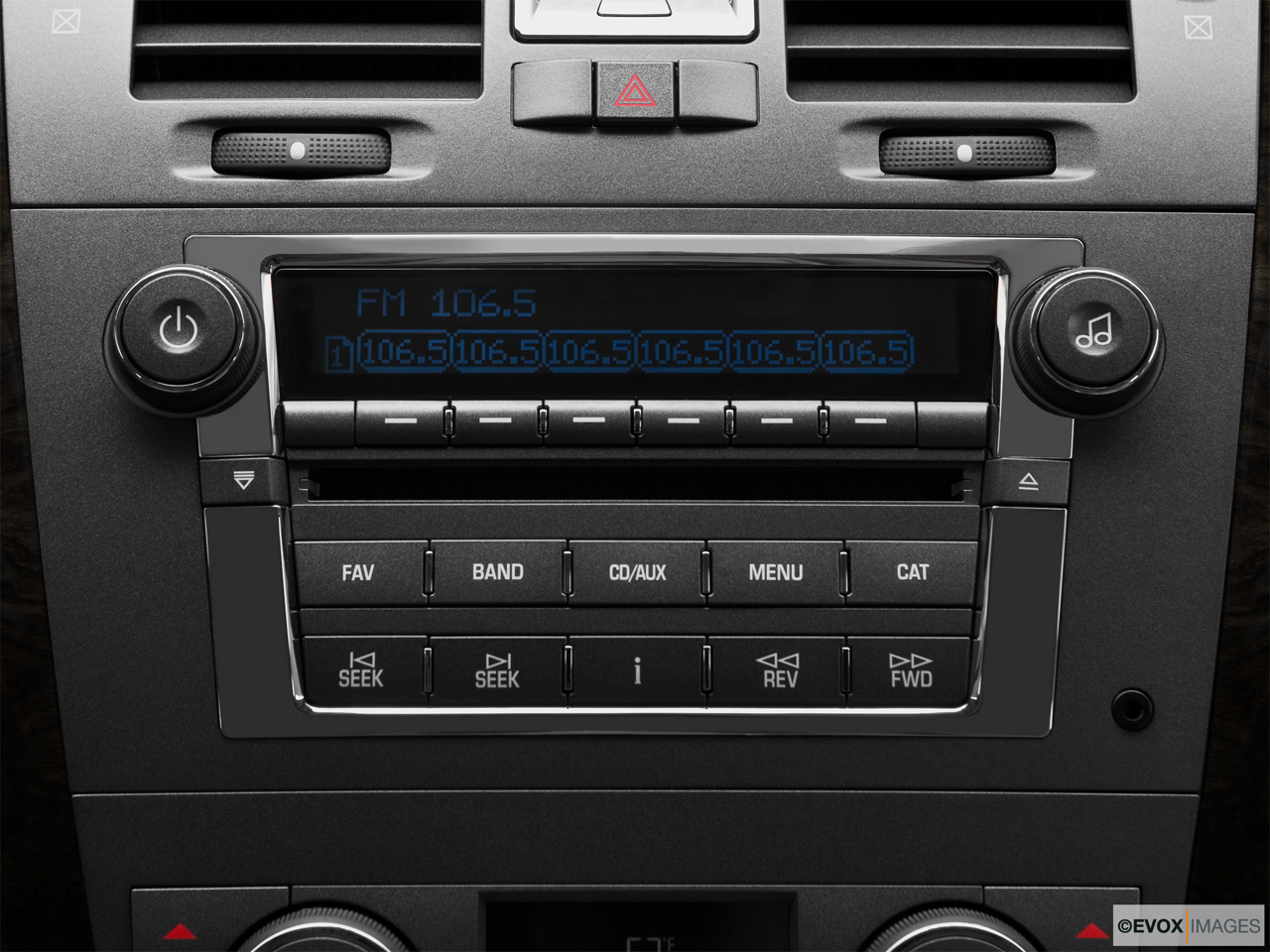 2010 Cadillac DTS Luxury Collection Closeup of radio head unit 