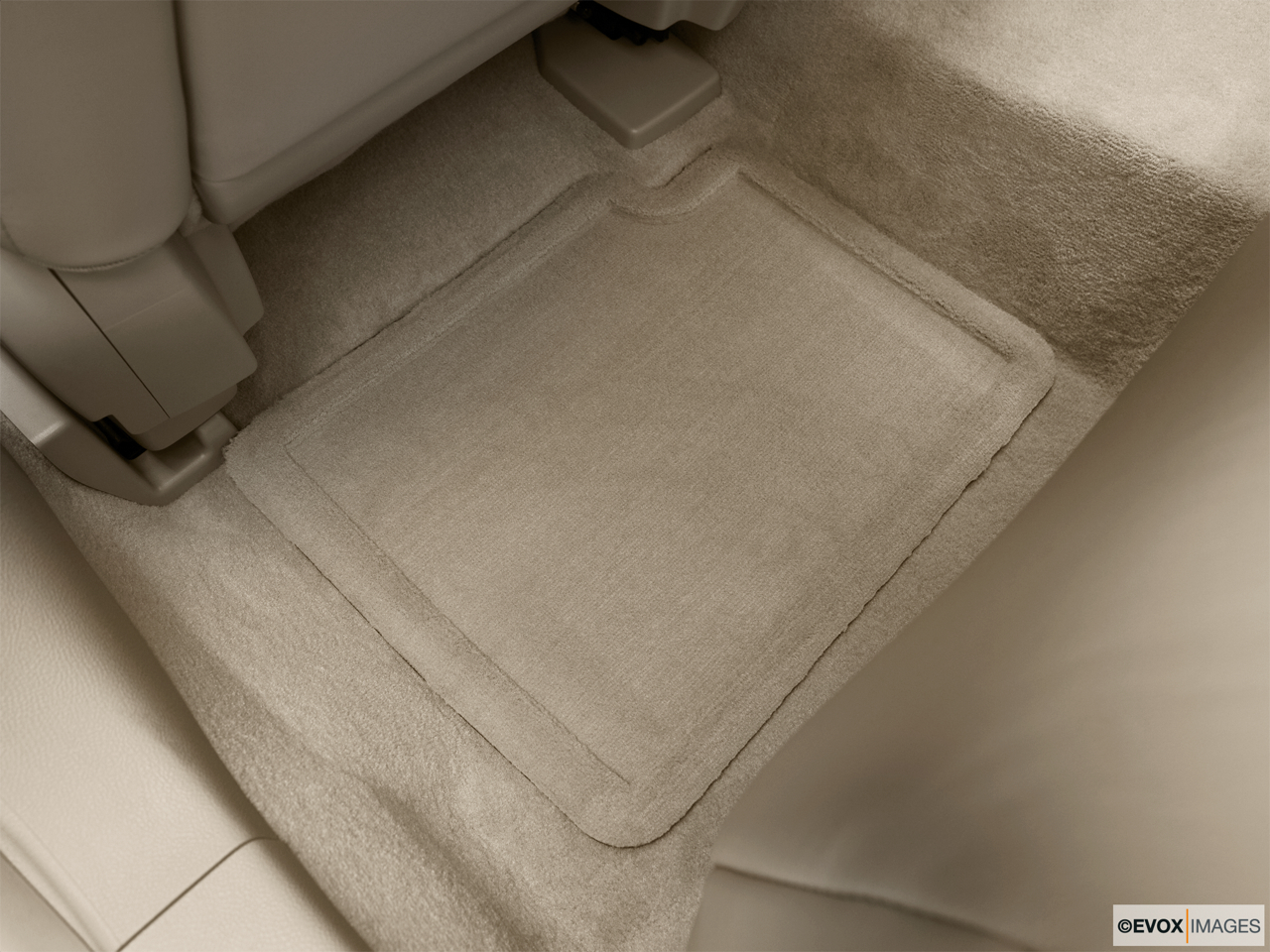 2010 Cadillac DTS Luxury Collection Rear driver's side floor mat. Mid-seat level from outside looking in. 