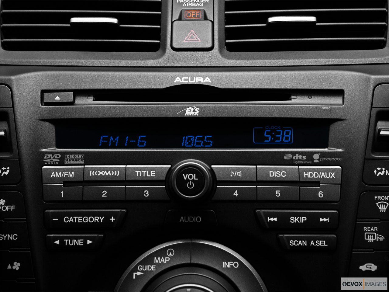 2010 Acura TL TL Closeup of radio head unit 