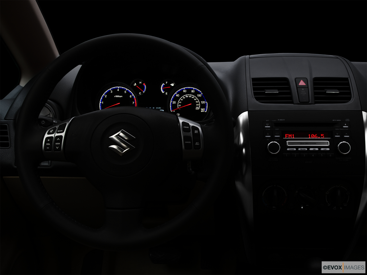 2010 Suzuki SX4 LE Popular Centered wide dash shot - "night" shot. 