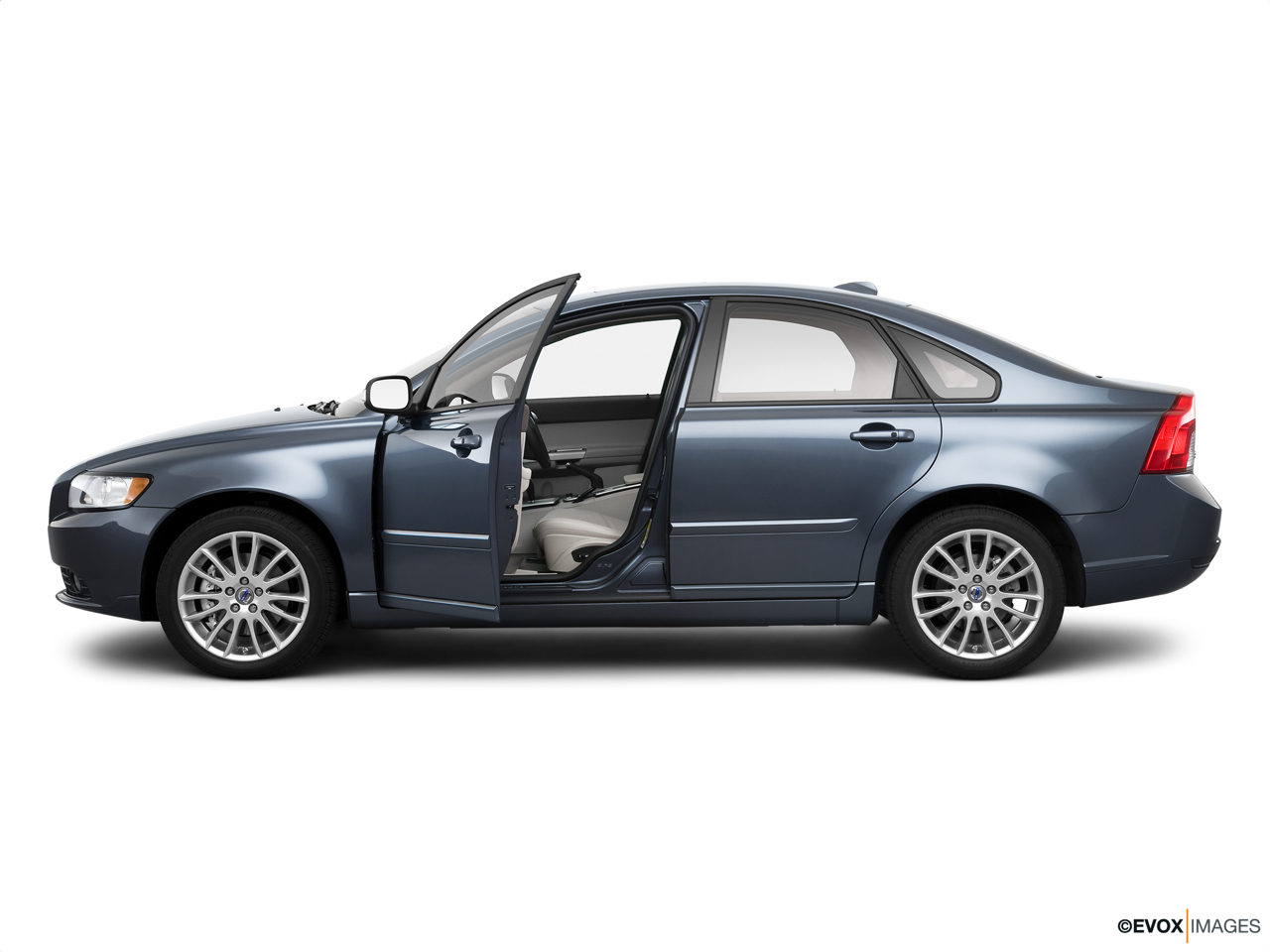 2010 Volvo S40 2.4i Driver's side profile with drivers side door open. 