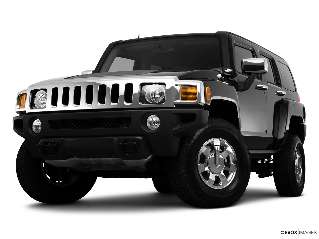 2010 Hummer H3 Base Front angle view, low wide perspective. 