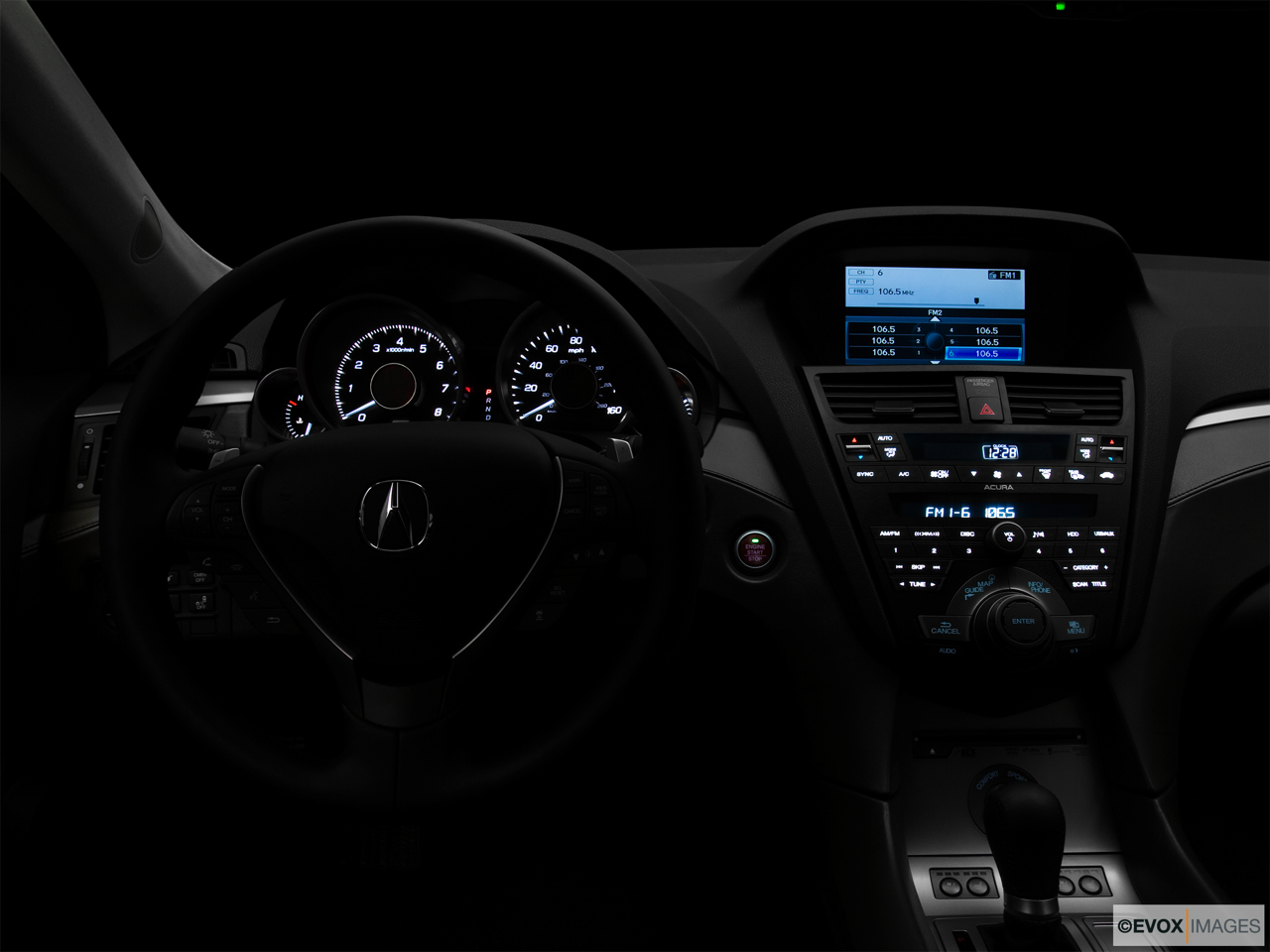 2010 Acura ZDX ZDX Advance Centered wide dash shot - "night" shot. 