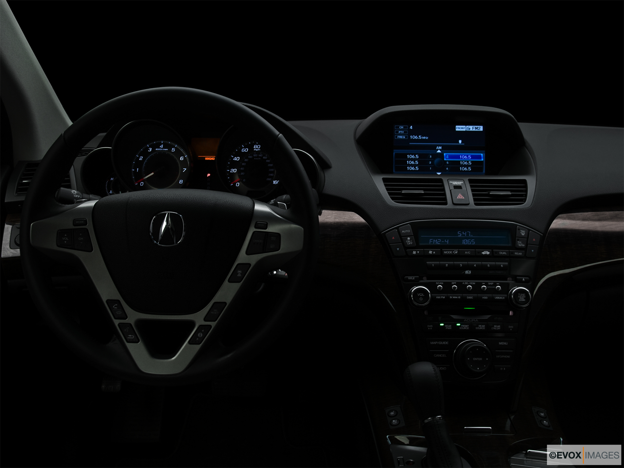 2010 Acura MDX MDX Centered wide dash shot - "night" shot. 
